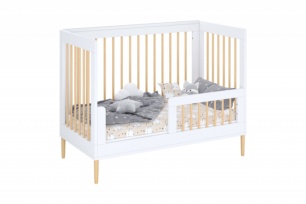 Кроватка детская Polini kids Simple 360 белый / натуральный