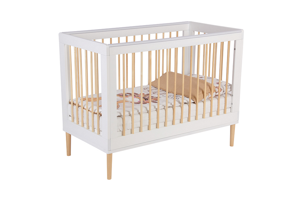 Кроватка детская Polini kids Simple 360 белый / натуральный