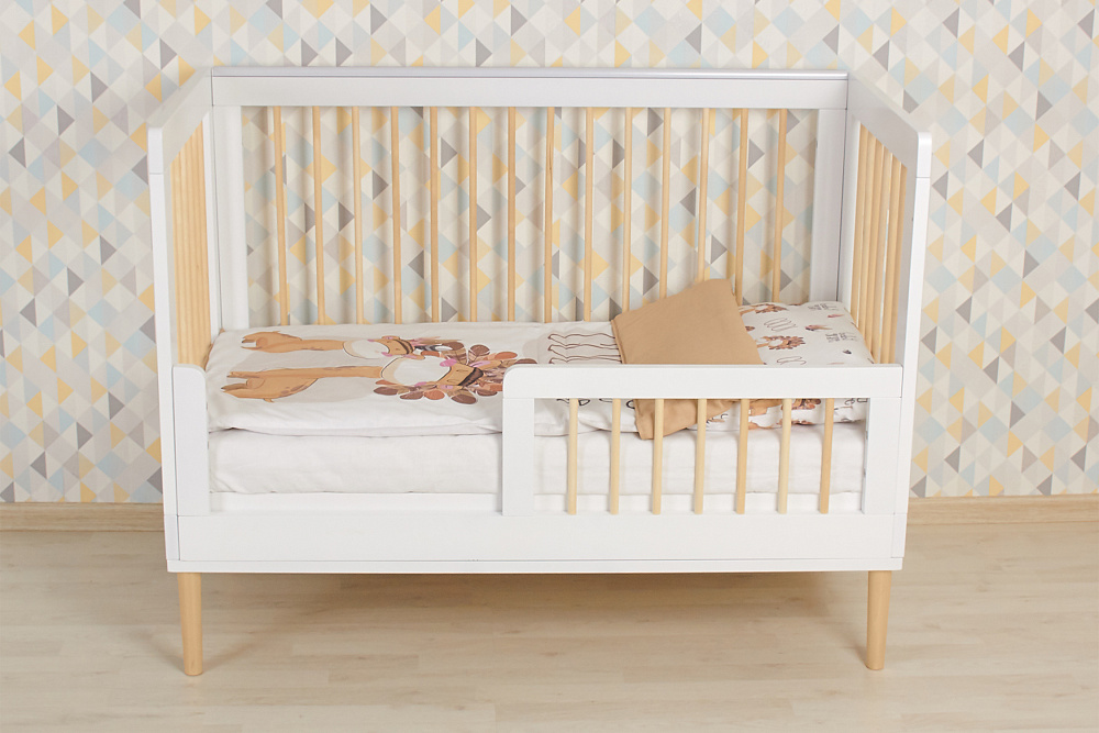 Кроватка детская Polini kids Simple 360 белый / натуральный