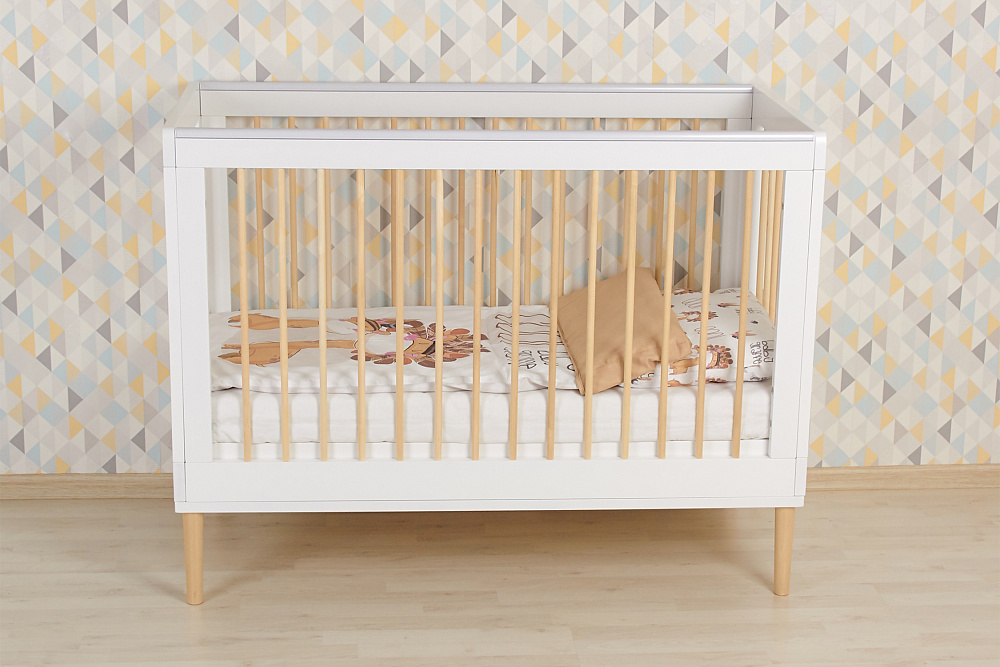 Кроватка детская Polini kids Simple 360 белый / натуральный
