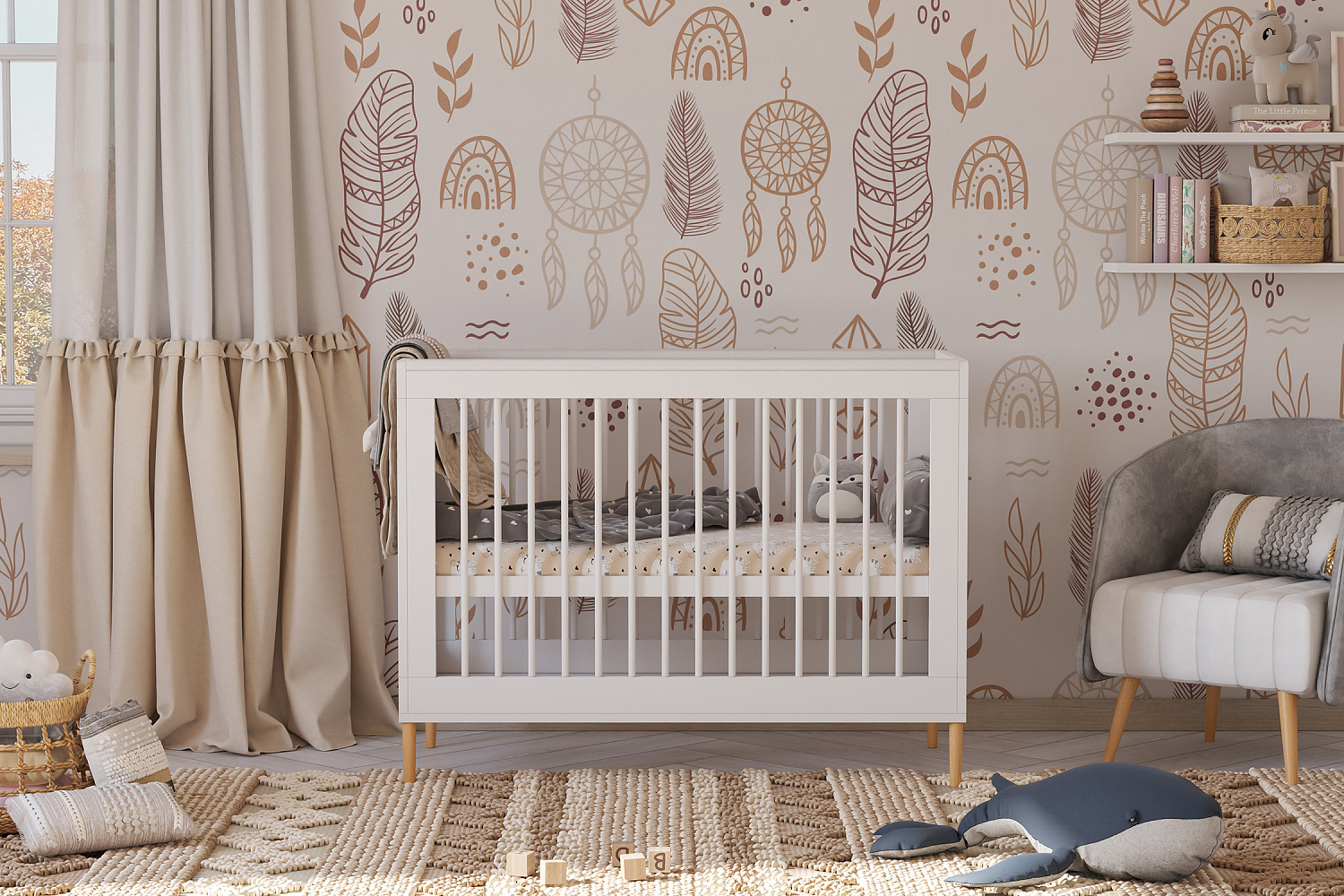 Кроватка детская Polini kids Simple 360 белая