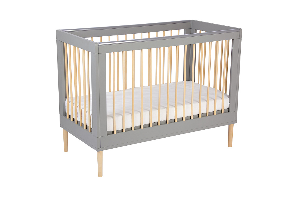 Кроватка детская Polini kids Simple 360 серый / натуральный