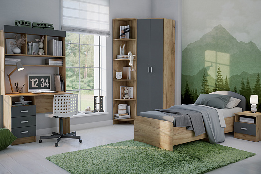 Модульная детская Мартина графит / дуб крафт