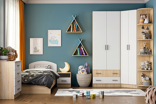 Модульная детская Мартина белый / дуб сонома