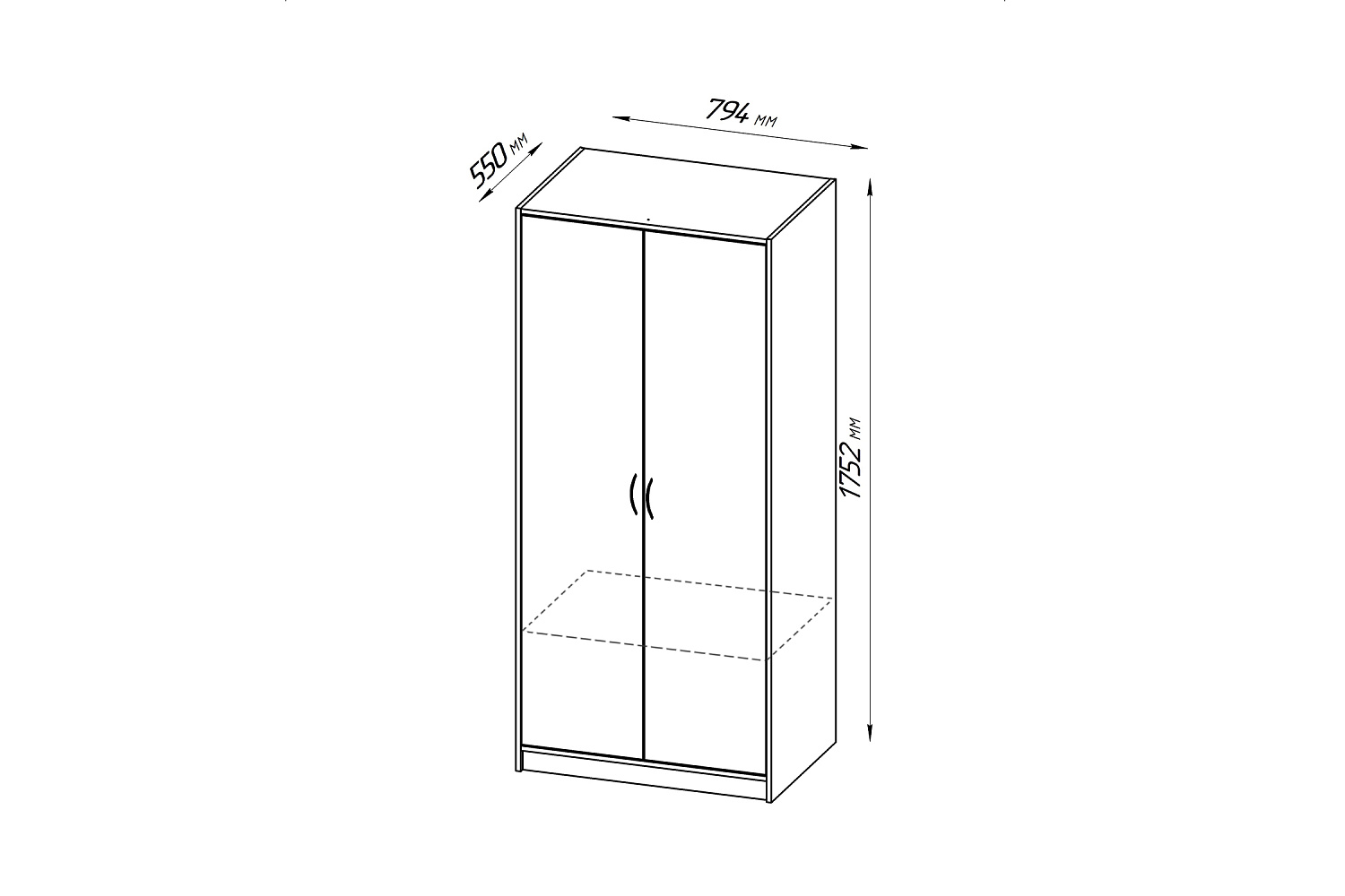 Шкаф двухстворчатый Орион венге