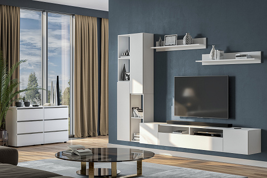 Гостиная №2 Грейс белая текстурная