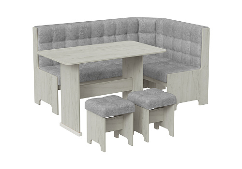 Кухонный уголок Флорида дуб крафт белый / silver