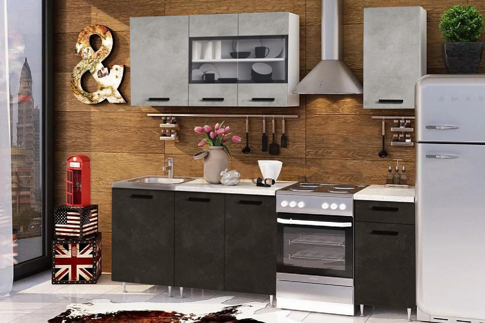 Кухня Рио 1.7 м бетон светлый / бетон темный арт. 08-64403 купить в ...