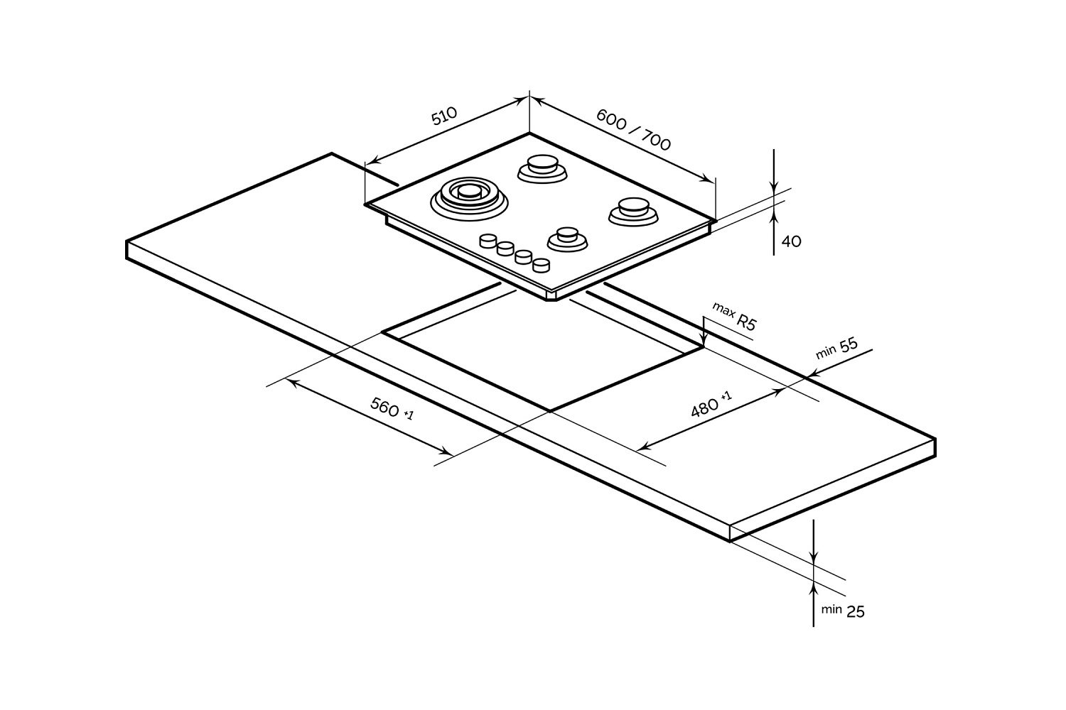 Газовая варочная поверхность LEX GVG 640-1 WH