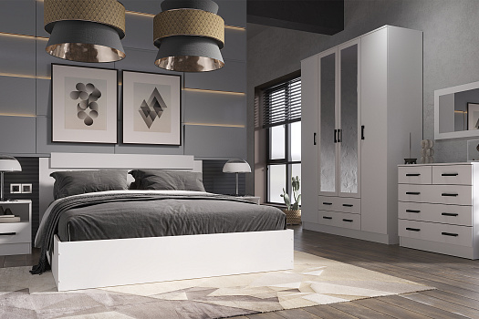 Спальня Эко белый гладкий