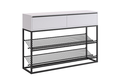 Обувница Крафт 2 черный муар / белый