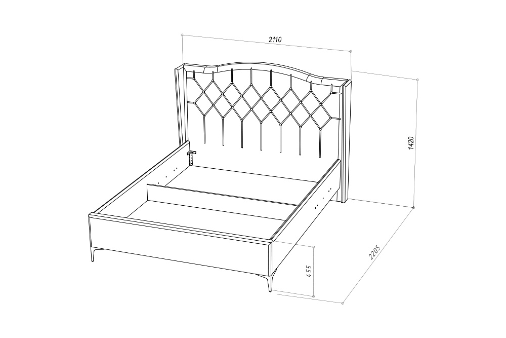 Кровать Флоренция велюр розовый