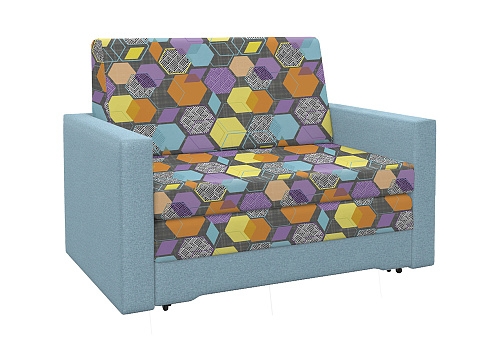 Диван выкатной Виктория-5 с узором голубой