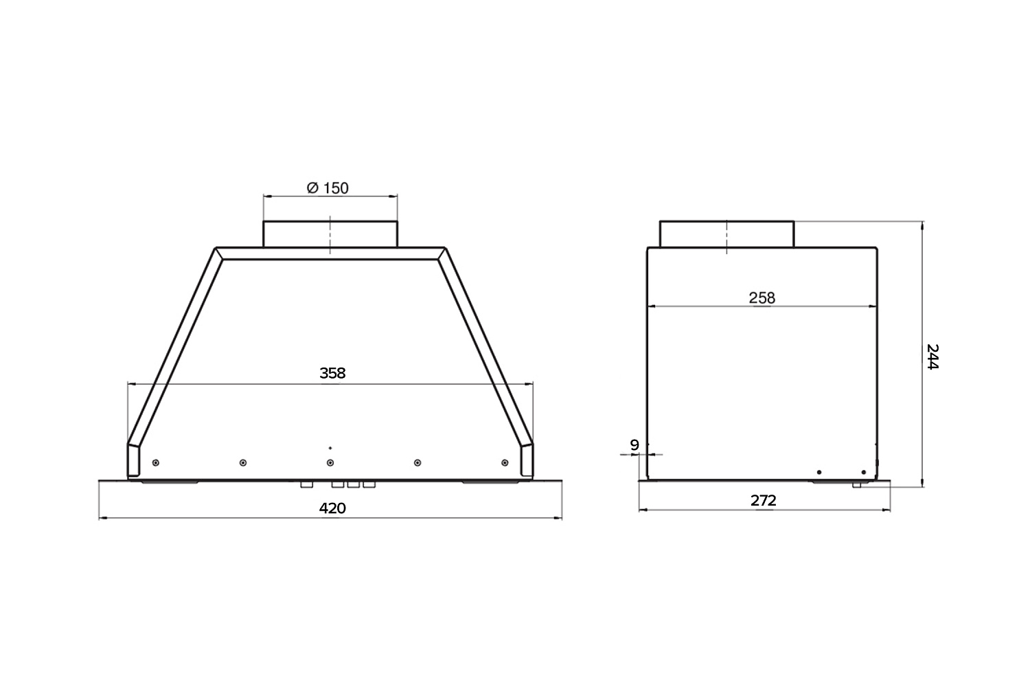 Встраиваемая вытяжка BOX белый