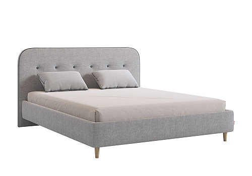 Кровать Лео велюр галька / графит