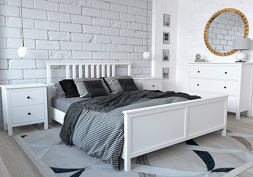 Кровать двойная KHIMKI 1.6 м белая