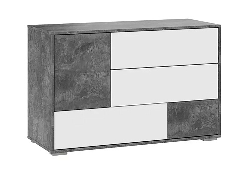Комод Монтерей-2 цемент темный / белый