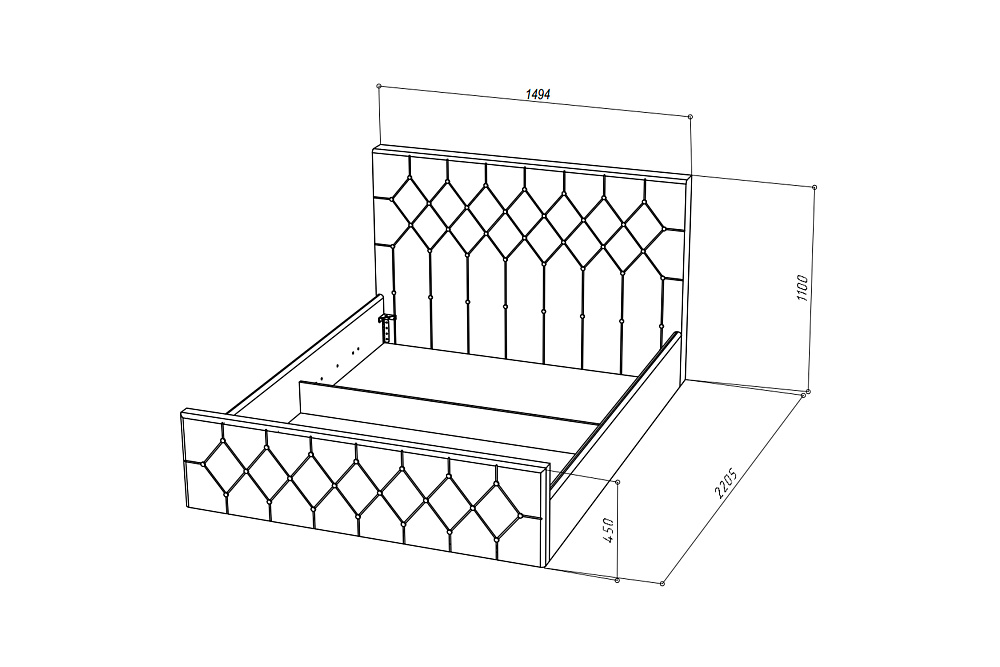 Кровать Мишель велюр бирюзовый