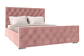 Кровать Мишель велюр розовый