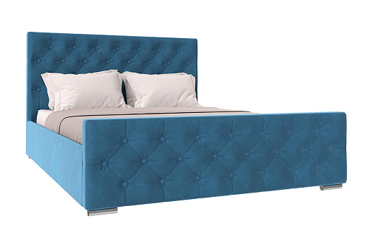 Кровать Мишель велюр синий