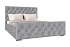 Кровать Мишель рогожка серая