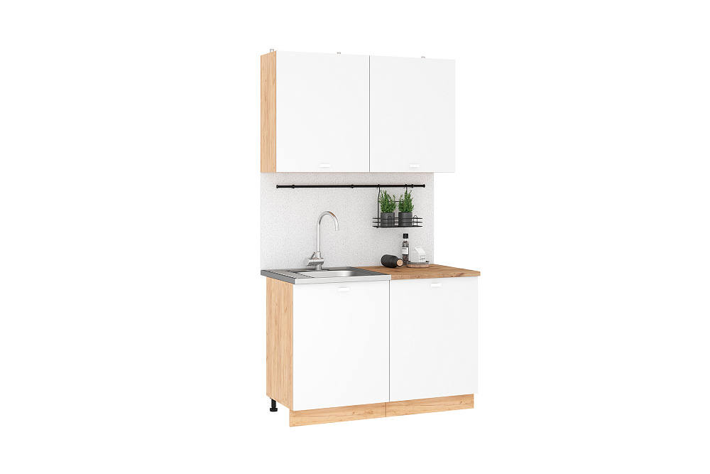 Кухня Дана 1.2 м дуб крафт золотой / белый