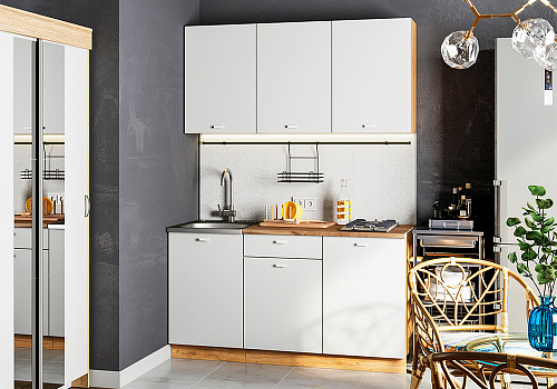 Кухня Дана 1.5 м дуб крафт золотой / белый