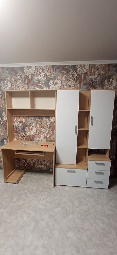 Стол компьютерный №3 дуб беленый / венге