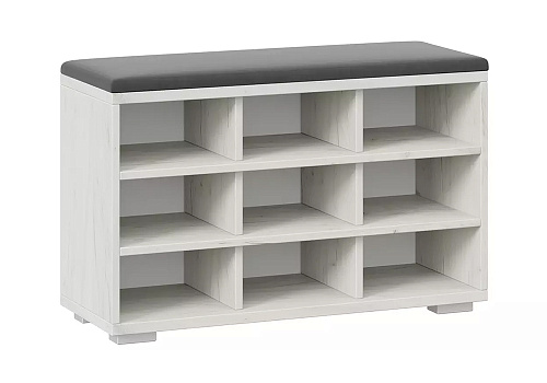 Тумба для обуви Тип 10 дуб крафт белый / велюр графит