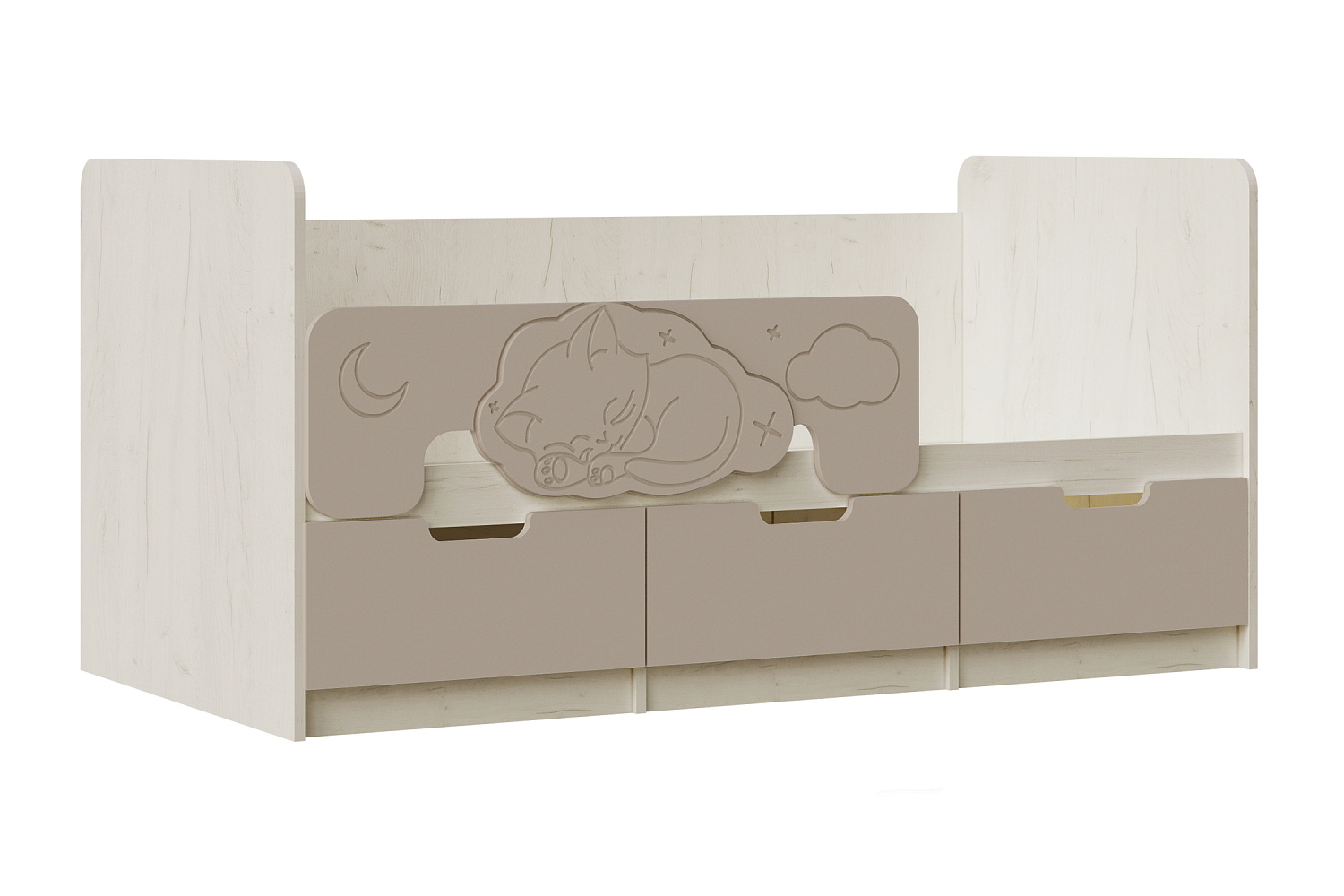 Кровать Юниор-4 шарли мокко / дуб крафт белый