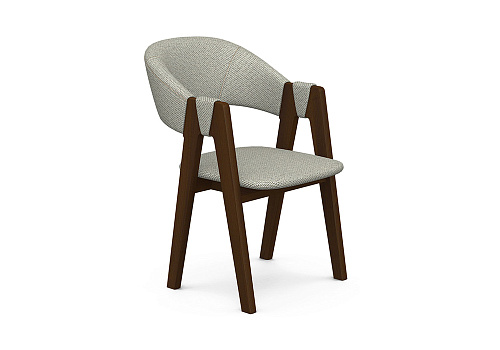 Стул обеденный Дольче с гнутой спинкой серый / орех