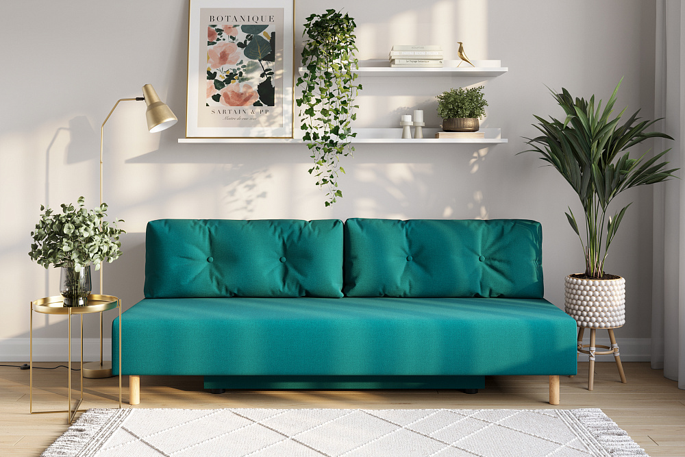 Диван еврокнижка Хольми изумрудный