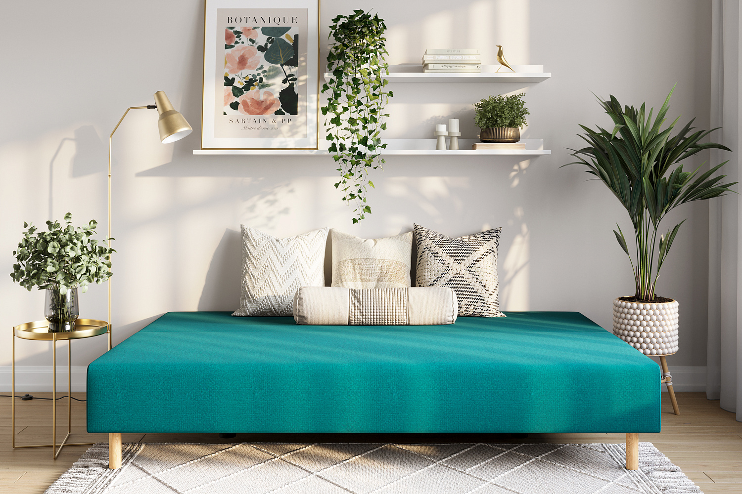 Диван еврокнижка Хольми изумрудный