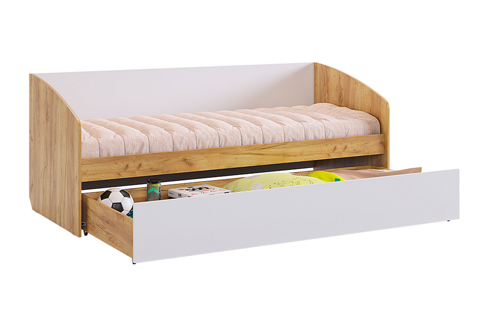 Детская кровать Форсаж дуб крафт золотой / белый