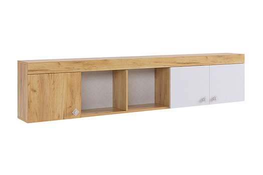 Полка навесная Форсаж дуб крафт золотой / белый