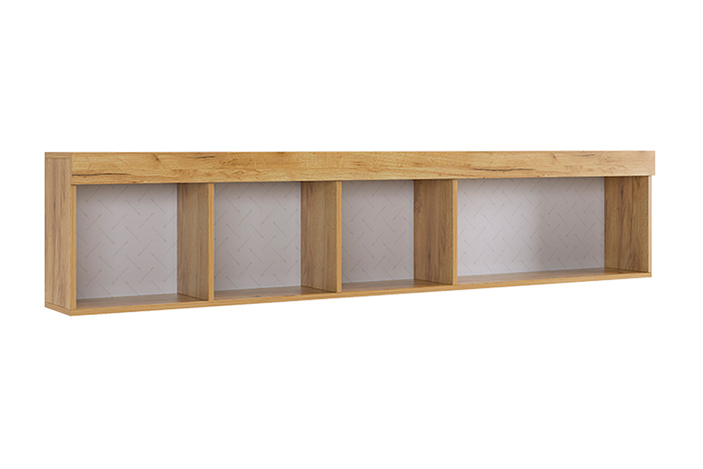 Полка навесная Форсаж дуб крафт золотой / белый