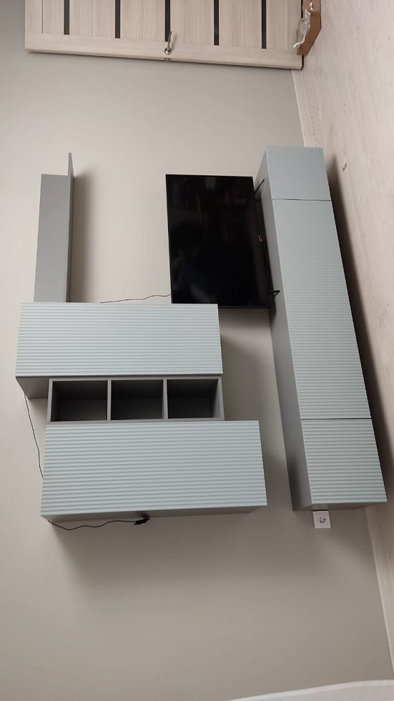 Стенка Сканди серый шифер / грин грей софт  