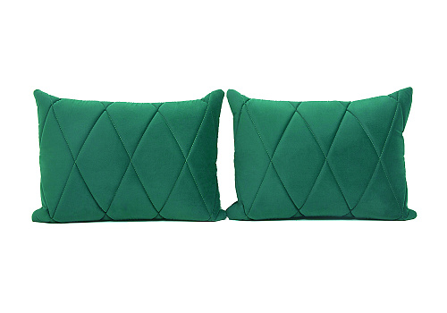 Комплект подушек Роуз велюр зеленый