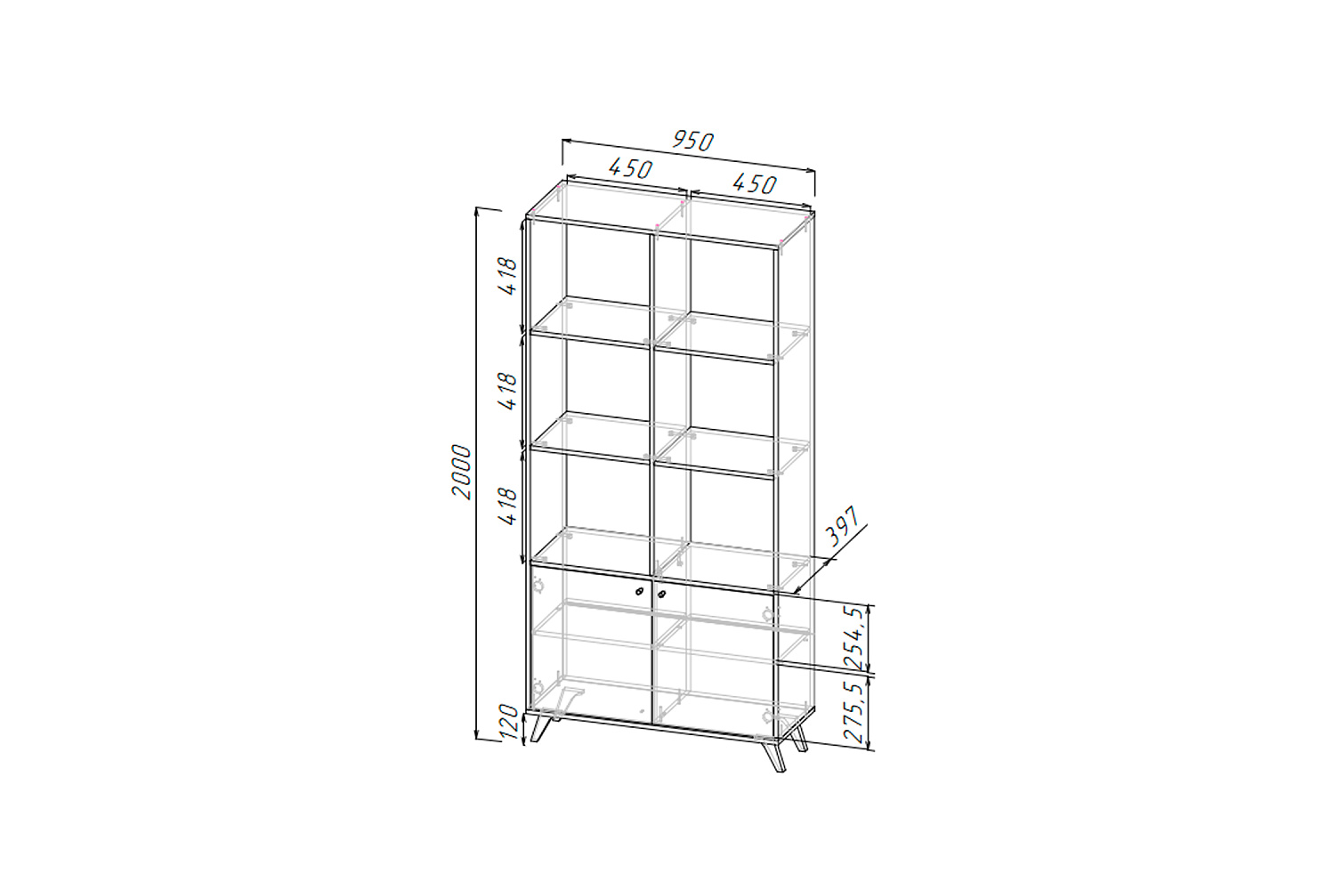 Стеллаж Фьюжн дуб крафт золотой / фотопечать tropical купить в ...
