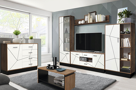 Модульная гостиная Гамма таксония / черный / белый