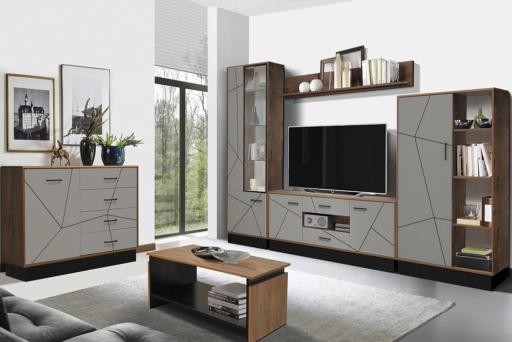 Модульная гостиная Гамма таксония / черный / грей