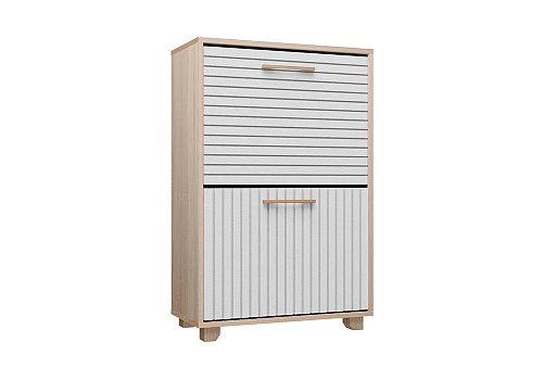 Обувница Копенгаген с 2-мя ящиками дуб сонома / белый матовый