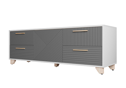 ТВ-тумба со створкой Копенгаген белая / серый графит