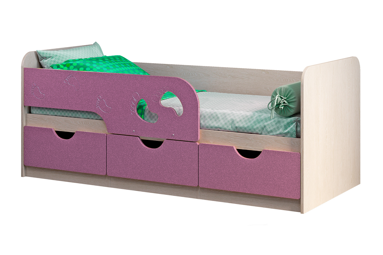 Кровать Минима Лего дуб атланта / лиловый сад арт. 08-77637 80х160 см ...