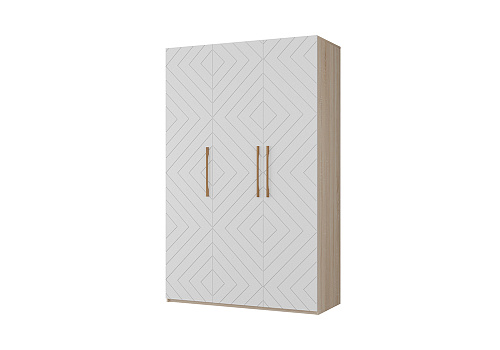 Шкаф 3-х створчатый Копенгаген дуб сонома / белый матовый