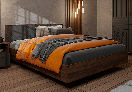 Кровать парящая Копенгаген 1.6 м дуб самдал / серый графит