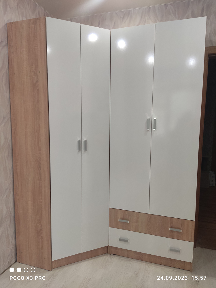 Шкаф Мартина 800 угловой графит / дуб крафт