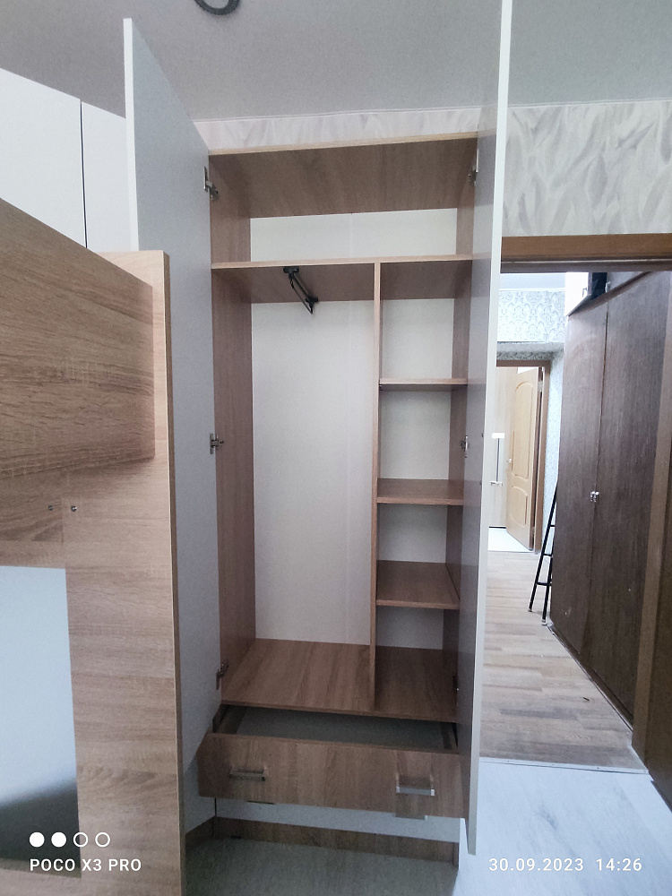 Шкаф Мартина 2-дверный графит / дуб крафт