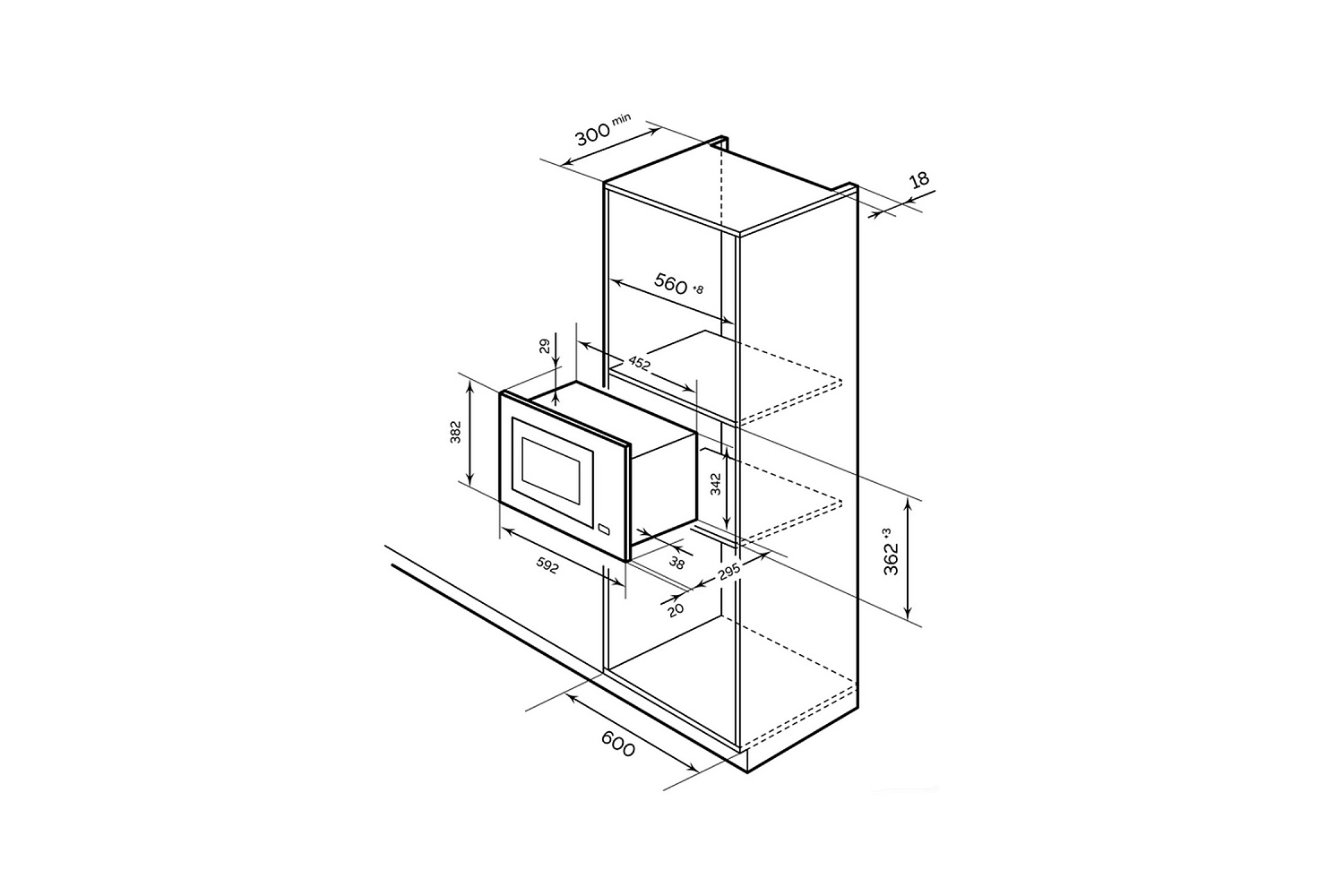 Встраиваемая микроволновка BIMO 20.03