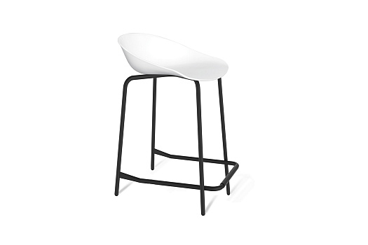 Стул полубарный SHT-ST19/S29-1 белый / черный муар